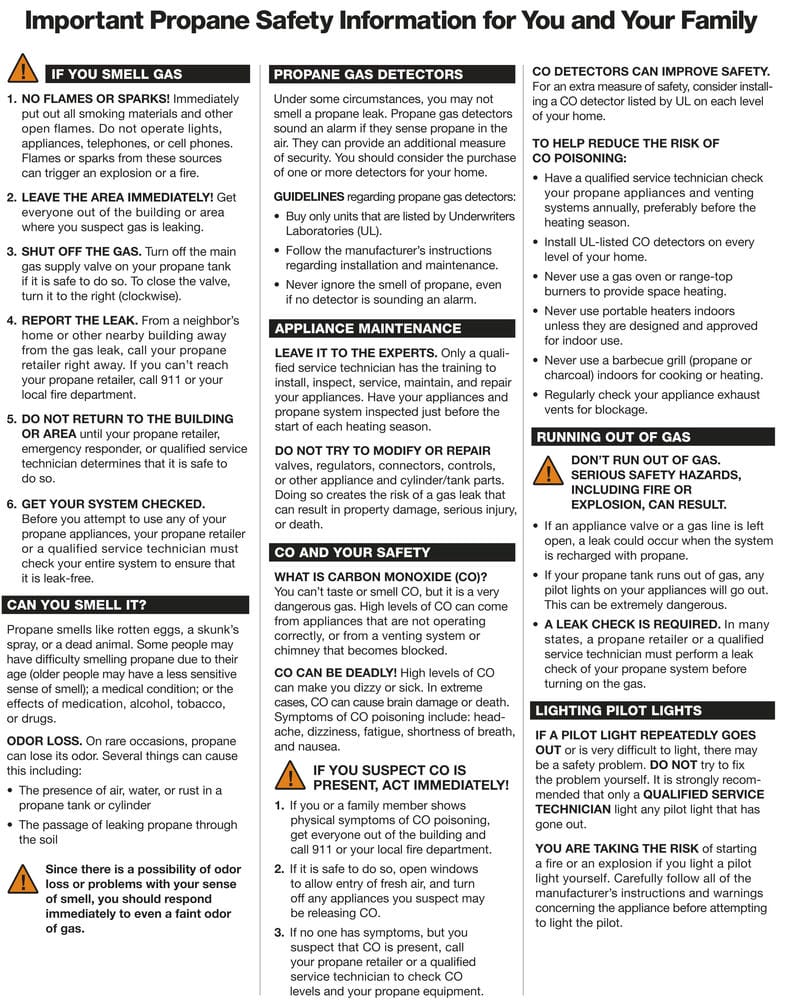 Propane Consumer Safety Message